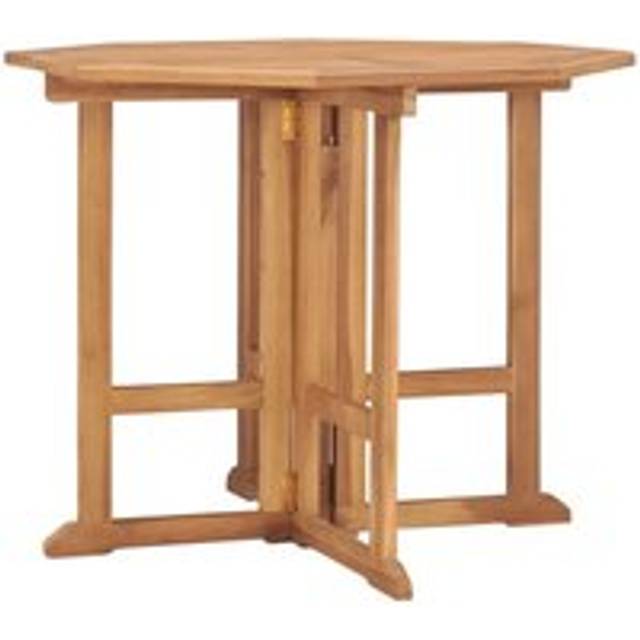 Folding Garden Dining Table 90x90x75 cm Solid Teak Wood - Brown - One Size