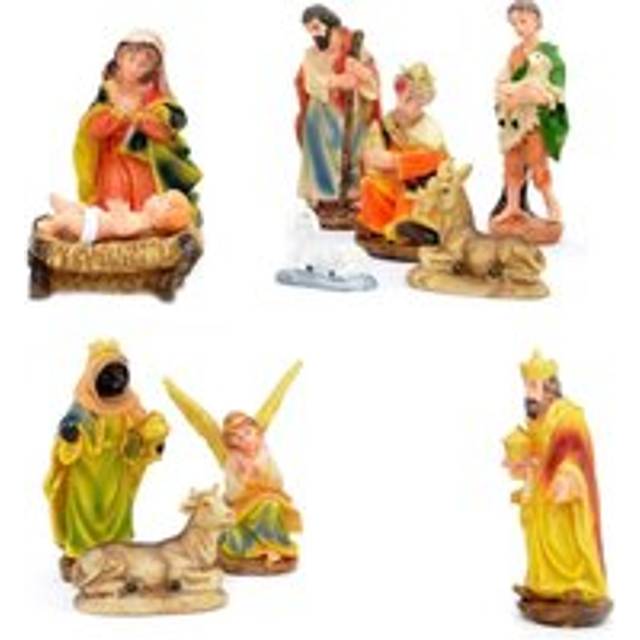Shatchi - Christmas Nativity Scene Set 12pcs Xmas Decorations Movable Individual Figures