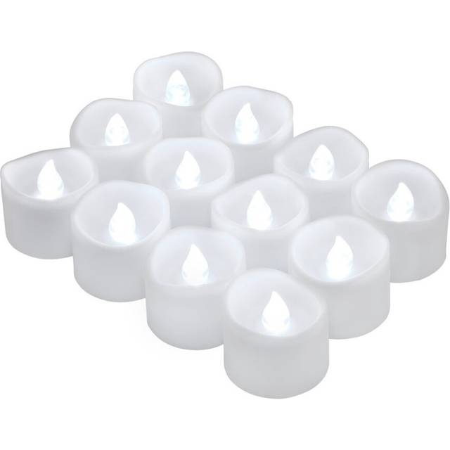 Oria LED Candles Tea Lights, 12 Pack Flickering Flameless Candles, Realistic Battery Operated Fake Candle with Pure White Bulb Light for Halloween...