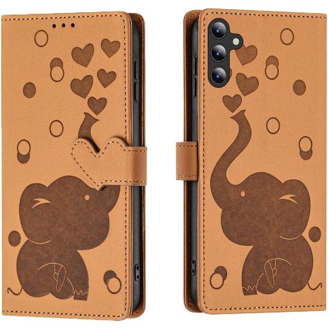 (Yellow) Flip Case Compatible with Samsung Galaxy S24 Fe Kickstand Premium Leather Three Card Slots