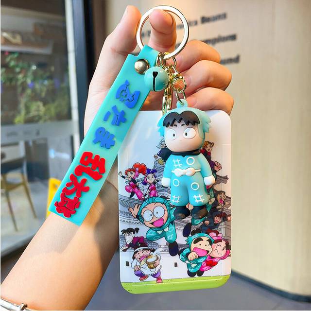 (Blue Bangs) Keychain Unique Cartoon With Card Holder Perfect For Anniversaries And Holidays