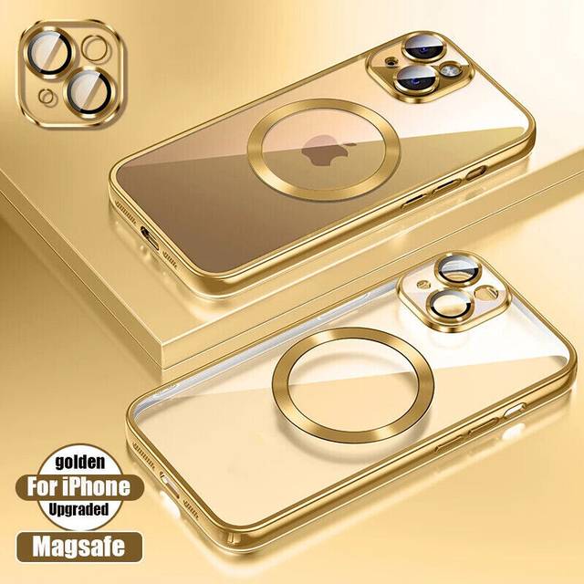 (Gold, For iPhone 16 Pro) Case For iPhone 16 15 14 13 12 11 Pro Max XR 8 SE 2020 Magnetic Shockproof Cover