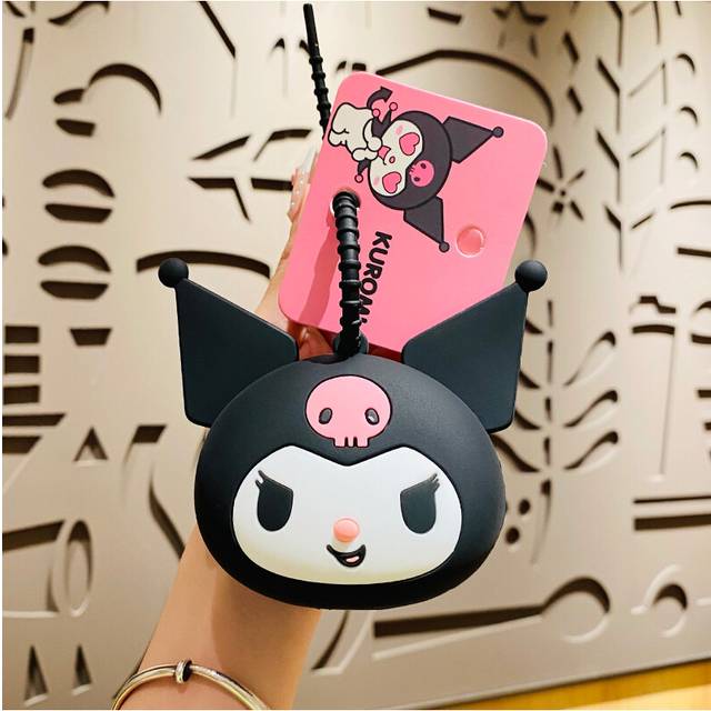 (Black Kuromi) Sanrio Stylish Mini Silicone Pouch Keychain Delightful Gifts For Any Occasion
