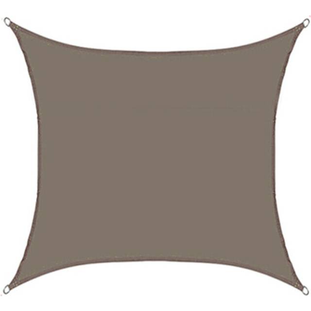 (Khaki) 5x5m Oxford Cloth Sun Shade Sail Tent UV Protection Canopy Rain Protection Outdoor Camping Garden