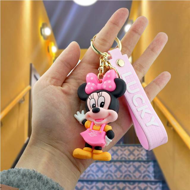 (Minnie) Mickey Adorable Keychain Minnie Donald Duck Rubber Cartoon Bag Ornament