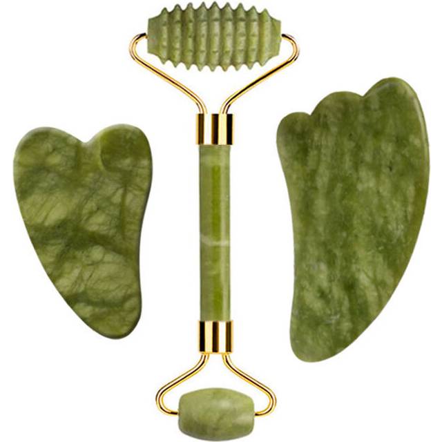 (a-No.2) Jade Stone Facial Roller Massager For Face Guasha Gouache Scraper Set Double Heads Beauty Thin Face Lift Anti Wrinkle Care Tools