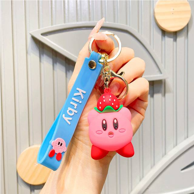 (StyleC) Cute Star Kirby Dripping Glue Keychain Car Backpack Cartoon Figure Bag Pendant
