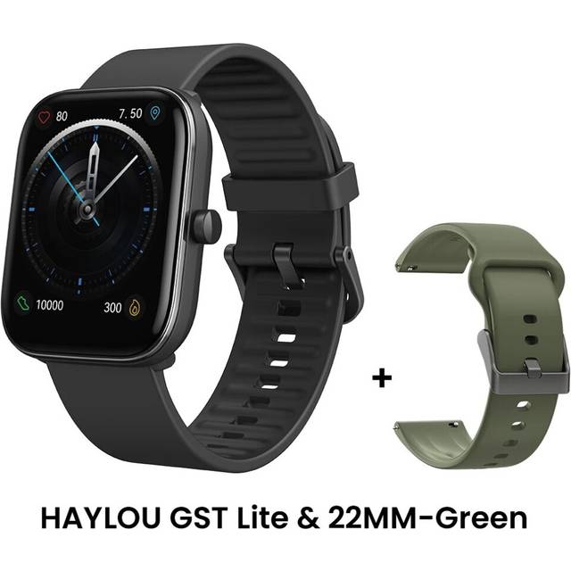 (GSTLite Black-green) HAYLOU GST Smart Watch Men Women Watch Blood Oxygen Heart Rate Sleep Monitor