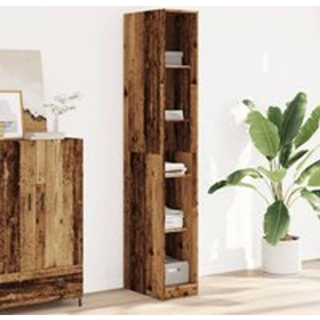 Wardrobe Old Wood 30x50x200 cm Engineered Wood - Brown - One Size