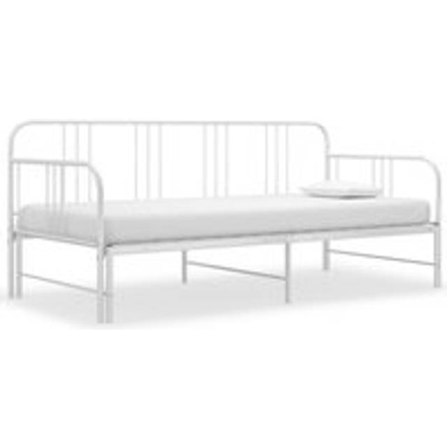 Pull-out Sofa Bed Frame White Metal 90x200 cm - One Size