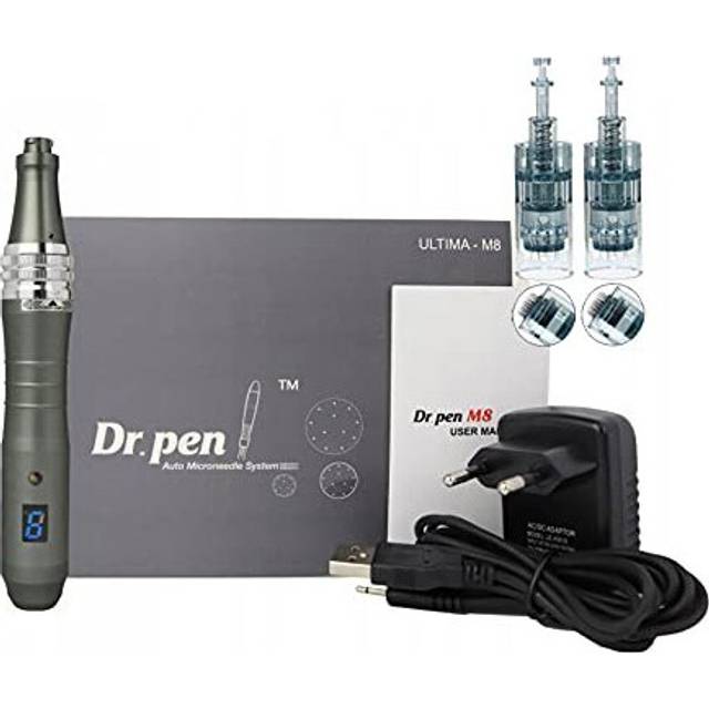 Dr.pen M8w Micro-Needling Device with 4 x 16 pin and 8 x Nano pin Disposable Needle Cartridges 165mm Dark grey