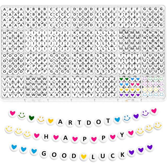 1400 PCS Letter Beads, 28 Styles Friendship Bracelets Assorted Alphabet Beads Preppy Beads Jewelry Making Kit with Beads Case for Teen Girl Gifts Ages