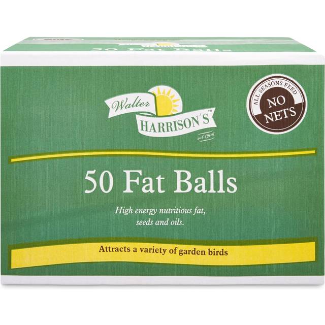 Walter Harrison's Wild Bird Fat Balls ideal High Energy Food Suet Balls for Garden Birds x 50