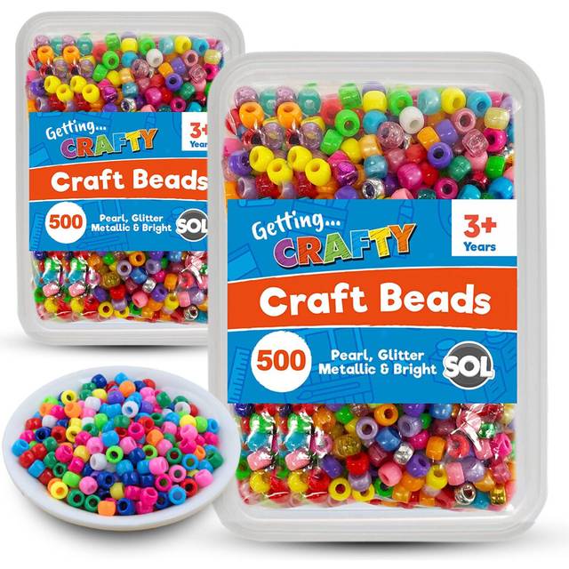 1000Pcs Pony Beads | Beads for Jewellery Making | Kandi Beads | Hair Beads for Braids | Small Plastic Beads | Beads for Crafting | Colourful Beads |