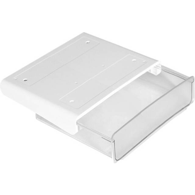 (White) Self Stick Hidden Pencil Tray Under Desk Drawer Organizer Table Sundries