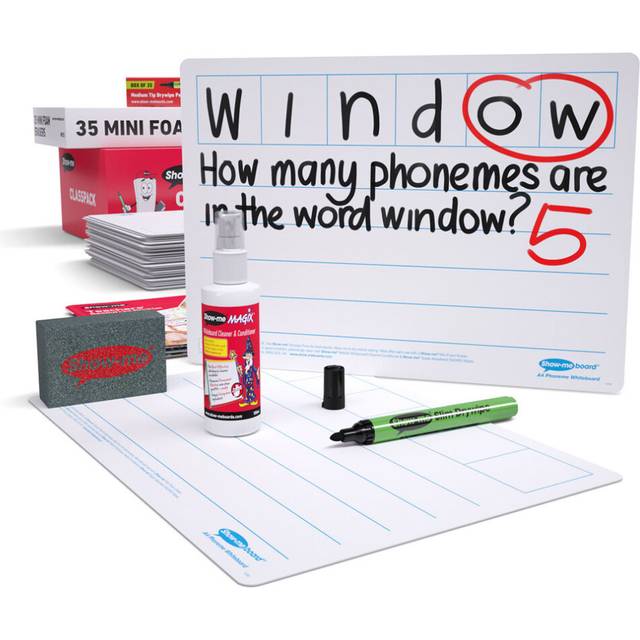 Show-me A4 6 Frame Phoneme Drywipe Boards - Classpack of 35 sets