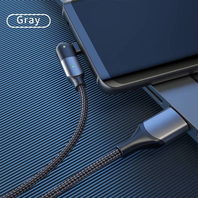(black, Micro 1.2M) Rock 180 Degree Rotate Cable Fast Charging Micro Usb Type C Cable Mobile Phone Type-c Wire Cord For Iphone Ios