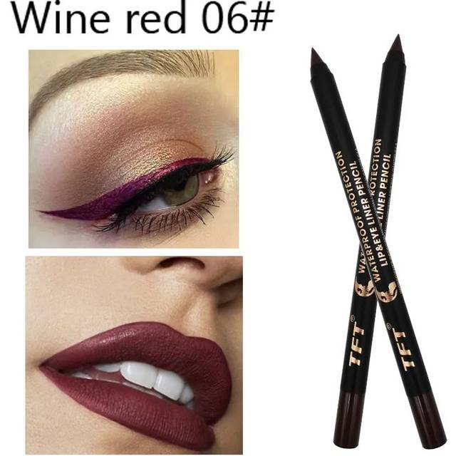 (Color: 6 Wine Red) Long Lasting Eyeliner Pencil+ Free Gift
