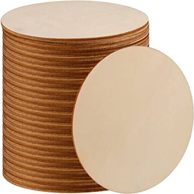 100 Pcs 10cm/4 Inch Craft Wooden Circles, 2.5mm Thick Unfinished Wooden Discs Round Wood Blank for Crafts, Painting, DIY