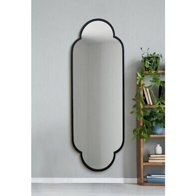 Black Metal Framed Double Arched Oval Wall Mirror 67" X 23" 170 X 59M - 1 Pack