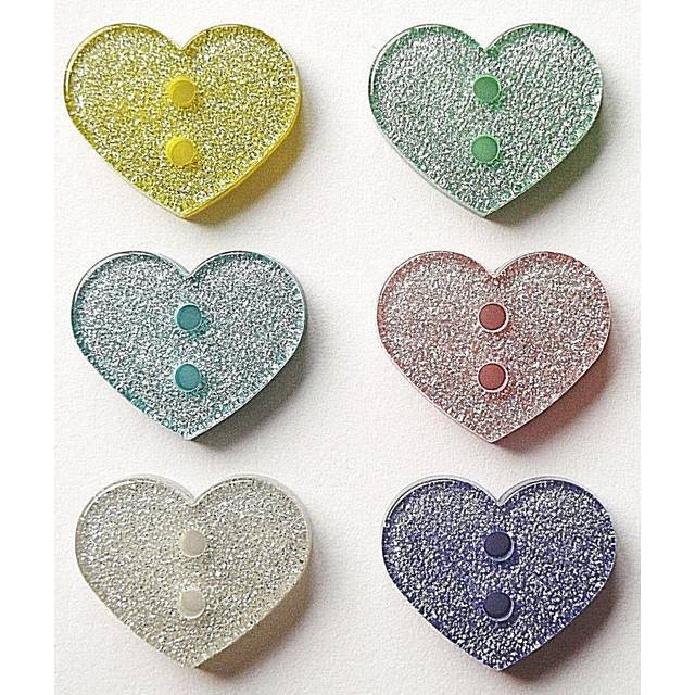 Trimits Heart Glitter Buttons  Lilac - each
