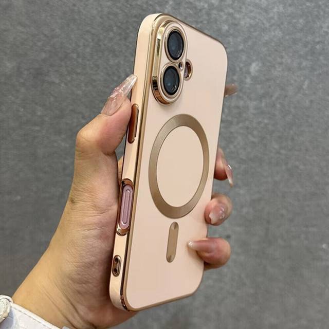 (Pink, For iPhone 16 Plus) Case For Apple iPhone 16 15 14 13 12 Pro Max Shockproof Magnetic Silicone Cover