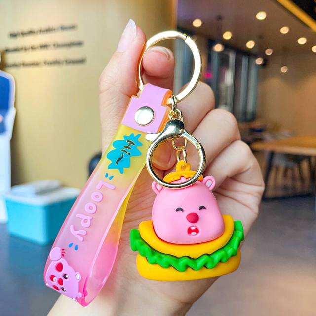 (Ruby Veggies) Silicone Beaver Keychain Cartoon Bag Charm Ideal For Birthdays Graduation And More