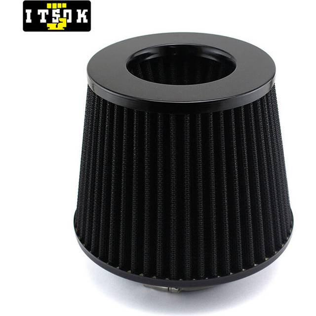 (Black) Air Filter Cone Intake Filter 76mm Car Sponge Airfilter 3inch Universal