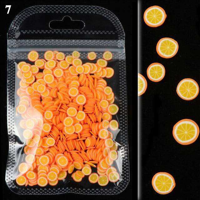 1 Bag Nail Art Sticker 3D Fruit Fimo Slices Clay DIY Slice Decorations Manicure