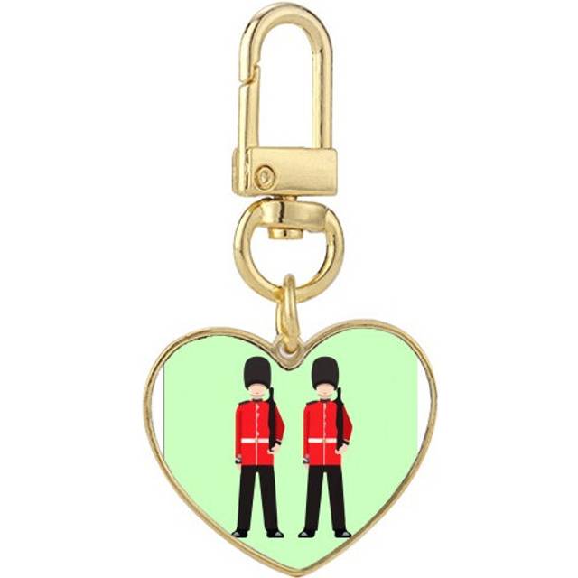 rdcoats bearskin guard gold heart keychain metal keyring holder