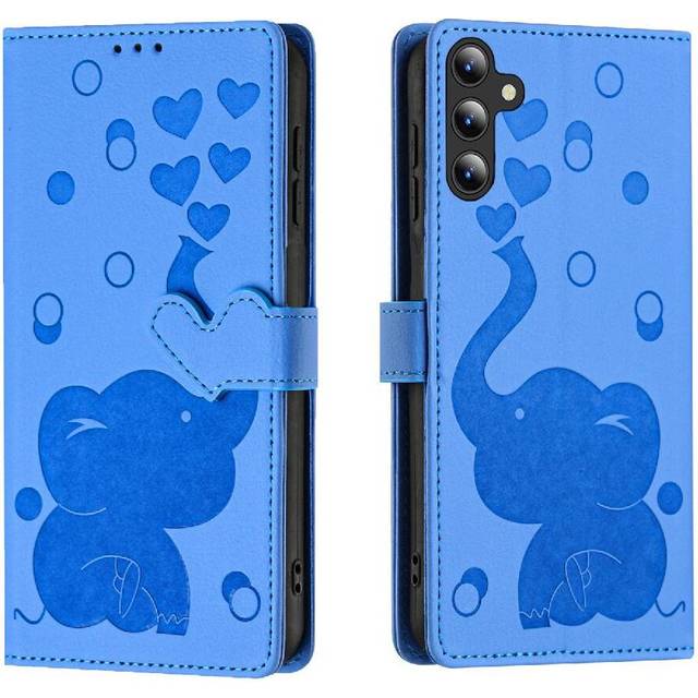 (Blue) Flip Case for Samsung Galaxy A16 Premium Leather Three Card Slots Kickstand