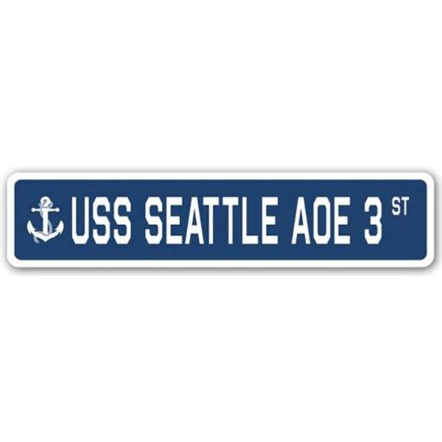 SignMission SSN-624-Seattle Aoe 3 6 x 24 in. A-16 Street Sign - USS Seattle AOE 3