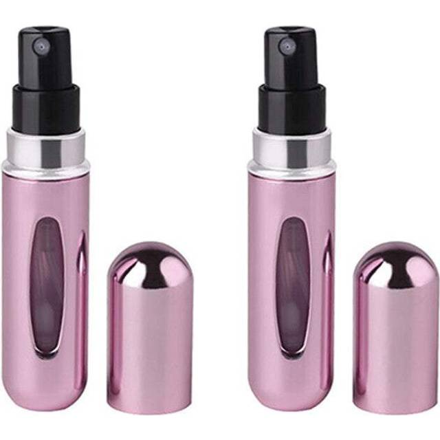 (Pink) Travel Essentials 5Ml Perfume Atomiser Compact Bottles Portable Size Refill