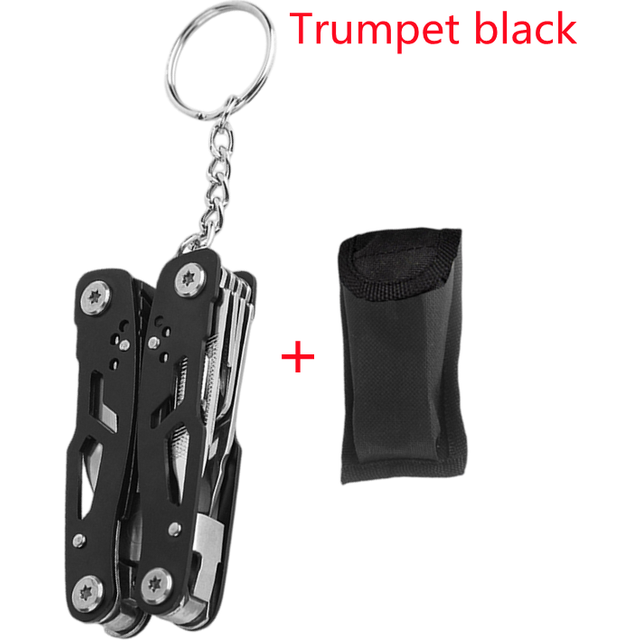 (Black-S) Multifunction Stainless Steel Multi-tool Pocket Knife Pliers Folding Pliers Mini Portable Folding Pliers Folding Blade Knife