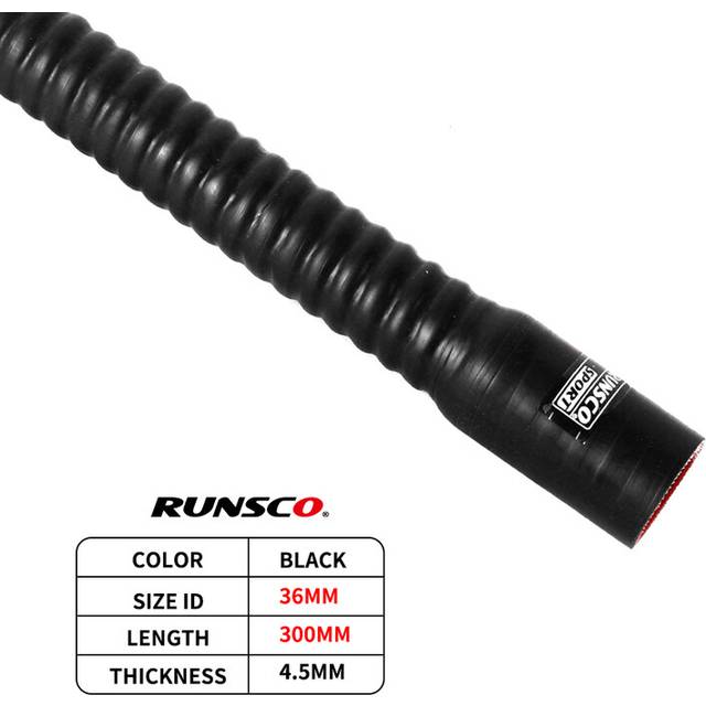 (30CM-BK-ID 36mm) ID 32 34 36 38 51mm Flexible Silicone Hose Radiator Tube Pipe For BMW Air Intake High Pressure Rubber Joiner Pipe Length 30cm