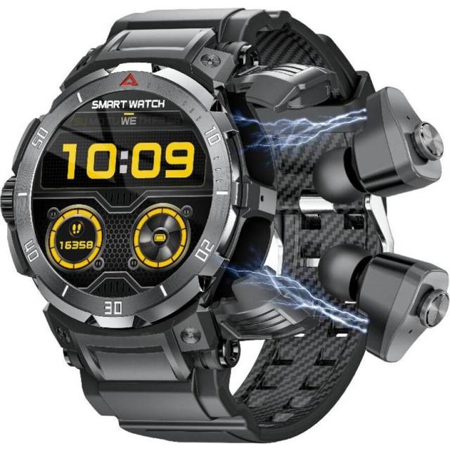 Rainbuvvy GT100 Pro Smart Watch TWS Headphones 2-in-1 Bluetooth Call Heart Rate Sleep Monitoring Sports Watch with Headphones black