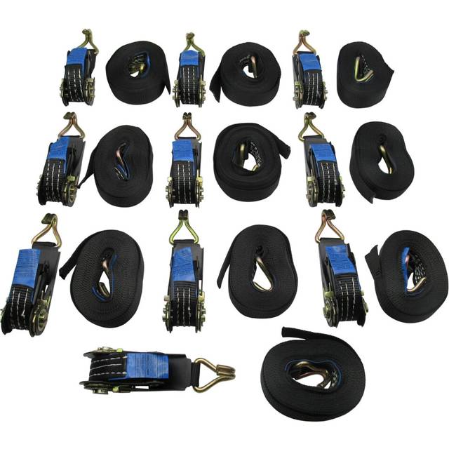 (Pack of 10) Tie Down Ratchet Straps 0.8T 5M x 25MM Black