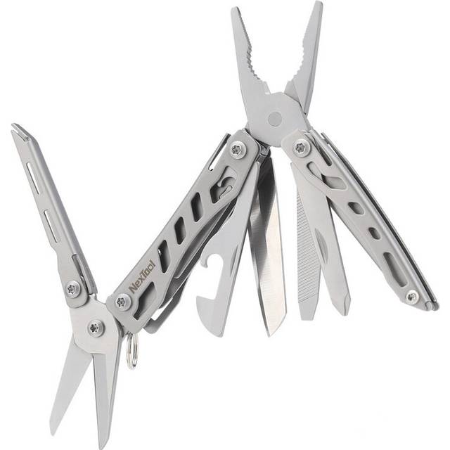(Silver) NexTool Mini Flagship Red / Green10 IN 1 Multi Functional Folding EDC Hand Tool Screwdriver Pliers Bottle Opener Outdoor