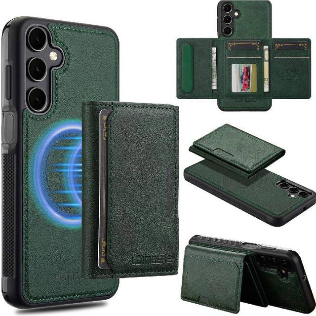 (Green) Wallet Case for Samsung Galaxy A36 5g 2 In 1 Detachable Magnetic Rfid Shielding Card Slots Pu Leather