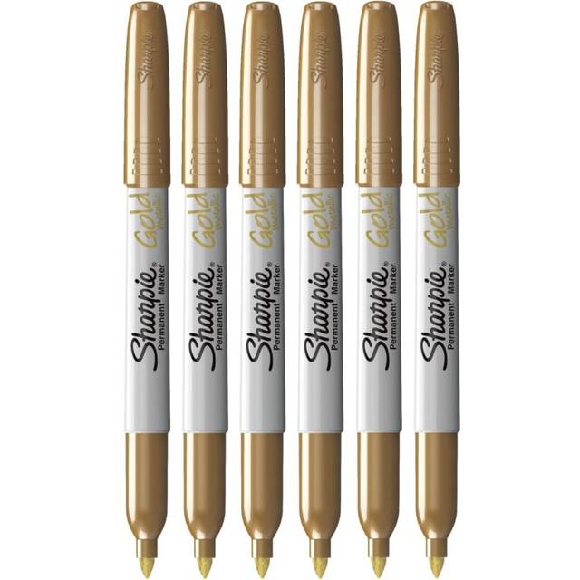 Metallic Permanent Markers - Fine Point - Gold - Pack of 6