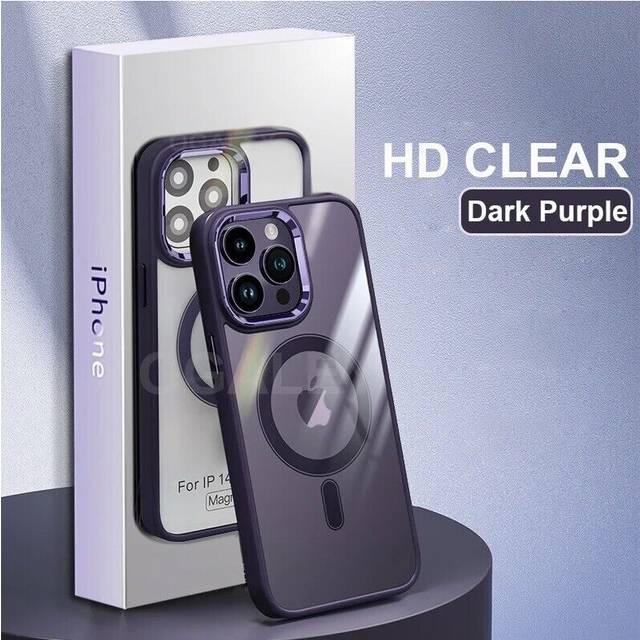 (Deep Purple, For iPhone 14) Case For iPhone 15 14 13 12 Pro Max Plus Shockproof Magnetic Silicone Back Cover
