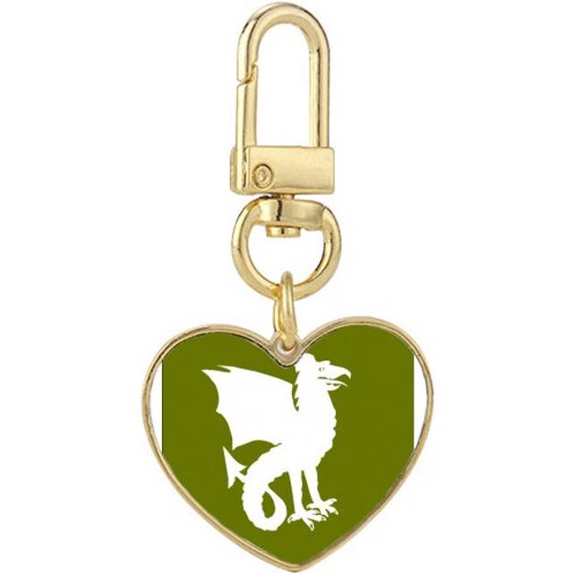 External Ferocious Snake Art Deco  Fashion Gold Heart Keychain Metal Keyring Holder