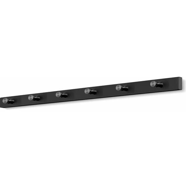 Zack Accolo Black Stainless Steel 6-Hook Wall Coat Rack