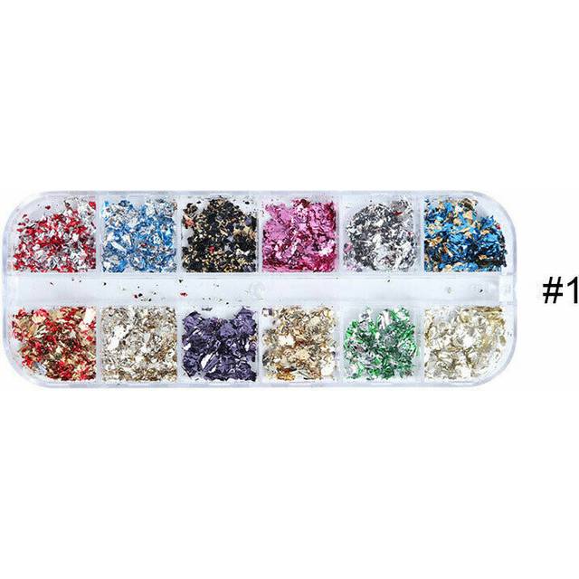 Nail Foil Paper Holographic Flakes Nail Art Sticker 3D Manicure Decoration Gold