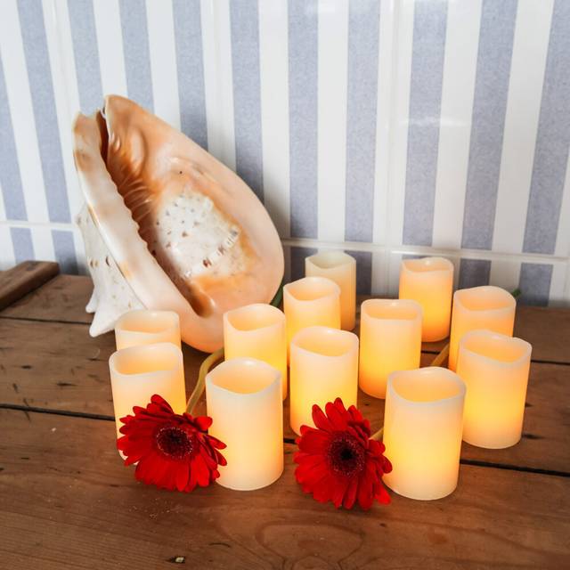 Macneil MCN8000 Flameless Flickering Wax Mini LED Candles (12 Pack)
