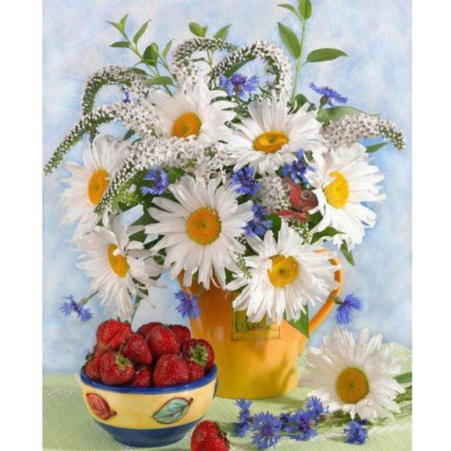 (40X50CM, Black) DIY 5D Diamond Painting Peony Rose Flower Modern Home Decor Full Round Drill Diamond Embroidery