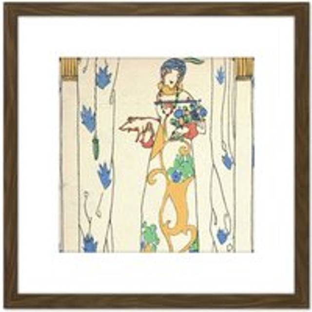 Nechansky Best Of Luck For New Year 8X8 Inch Square Wooden Framed Wall Art Print Picture with Mount - Brown - One Size