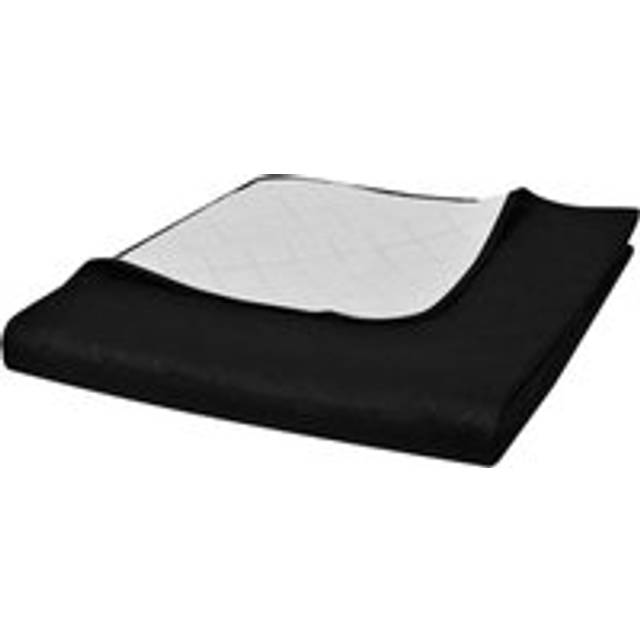 Double-sided Quilted Bedspread Black/White 220 x 240 cm - One Size