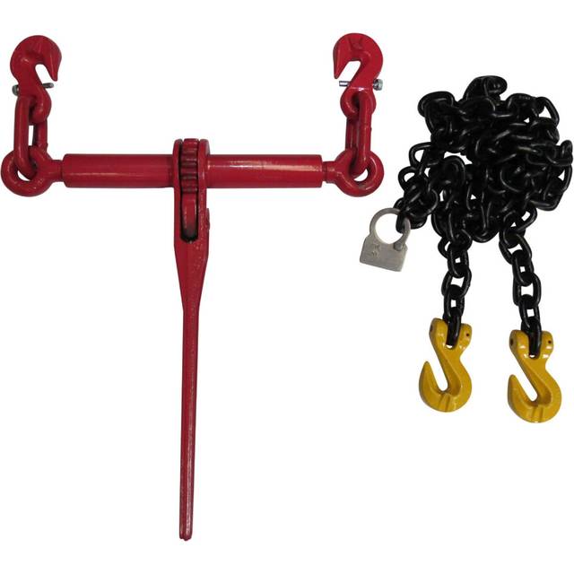 (8MM, 6M with Grab Hooks) Lever Ratchet Chain Loadbinder (Safety Catch)