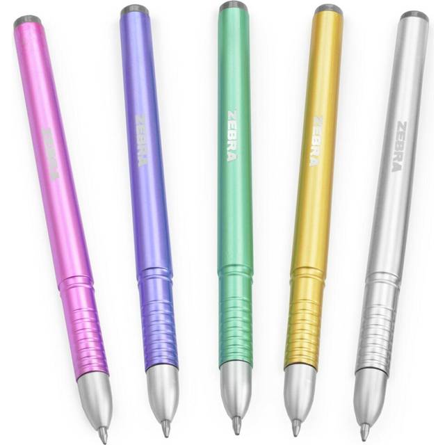 Zebra ZGE Gel Ink Pens Metallic Barrel 0.7mm - Pack of 5 Colours